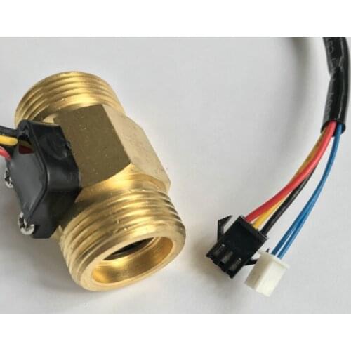 USC-HS43TIT Hall Effect Water Flow Sensor Temperature Sensor 2-45L/min G3/4" Thread Repeat Error 1% Brass Turbine Flowmeter