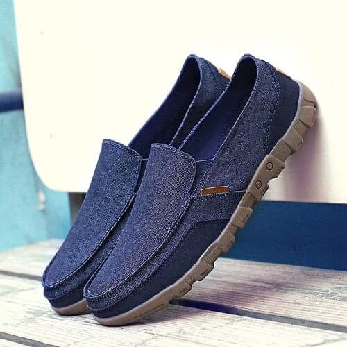 Spring Autumn Men Loafers Fashion Canvas Shoes Slip on Casual Shoe for Man Breathable Big Size 48 Lazy Shoes Men Sneaker