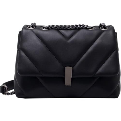 2021 New Fashion Shoulder Bag Women Chain Crossbody Bag High-quality Soft PU Leather Luxury Casual Small Messenger Bag Black Red