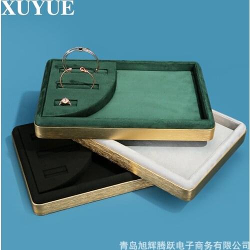 New Jewelry Props Ring Bracelet Jewelry Display Plate Metal Display Decoration Tray Storage Jewelry Look Pallet