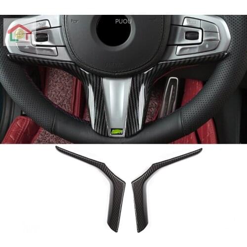 Fit For BMW X5 G05 2019 2020 Steering Wheel Trim Interior Trim Sequins Trim Carbon Fiber Cover Molding Accessories