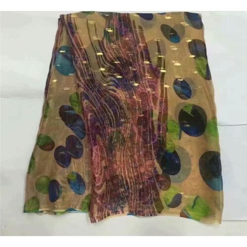 Latest 5 Yards Fashion High Quality African Soft Metallic Silk Fabric Suitable For Women Clothing Dress! LXF1010196