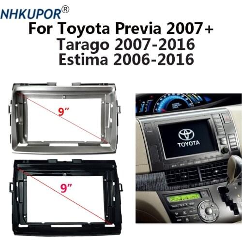 9 inch Car Radio Fascia For Toyota Previa/Estima/Tarago 2 Din Auto Stereo Player DVD Panel Dash Kit Frame Bezel Faceplate