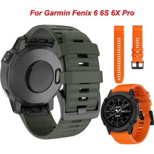Silicone Watchband Wriststrap for Garmin Fenix 6X 6 6S Pro 5X 5 5S Plus 3 3HR Watch Bracelet Easy Fit Quick Release 20 22mm