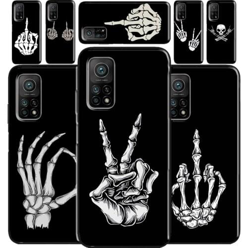 Skeleton Middle Finger For Xiaomi Mi 11 Case Cover Note 10 Lite 10T Phone Cover For Poco X3 Pro M3 F1 F2 F3 Case