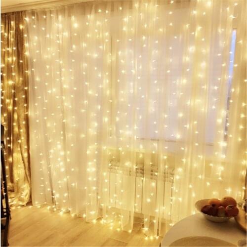3pcs 6*2.5M Led Curtain Light Fairy Icicle Light Ramadan Salon Aesthetic Room Decor For Wedding Home Holiday Christmas Garden