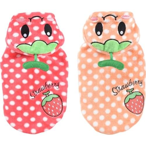 Winter Warm Dog Clothes Cute Fruit Dog Coat Hoodies Fleece Pet Dogs Costume Jacket for French Bulldog Chihuahua Ropa Para Perro