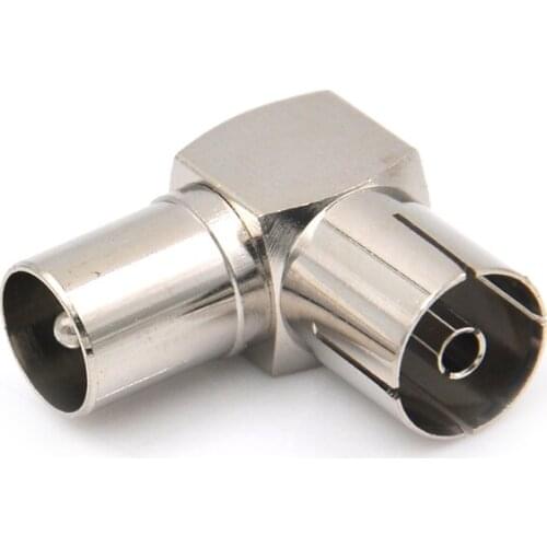 1pc New 90 Degree Coax TV Copper Right Angle Adapter F Male Plug to F Female Jack