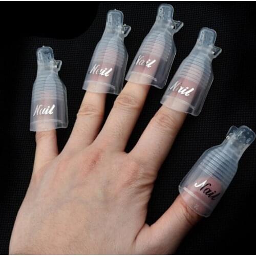 10Pcs Professional Reusable Nail Art Soak Off Cap Clip UV Gel Polish Remover Wrap Accessories DIY Manicure Care Tools
