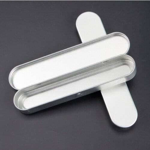 100pcs 17.6*3.7*1.8cm Tin Pen Box Silver Metal Stationery Storage Box Organizer Iron Gift Box wen6474