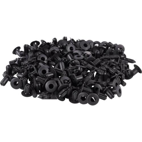 100Pcs Car Molding Door Fender 5mm Hole Plastic Rivets Fixing Black