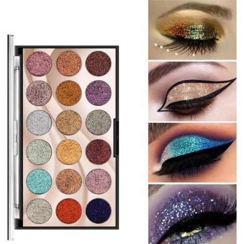 18 Colors shimmer Glitter Waterproof Long Lasting eyeshadow palette Eye Shadow Shiny Eyeshadow Powder