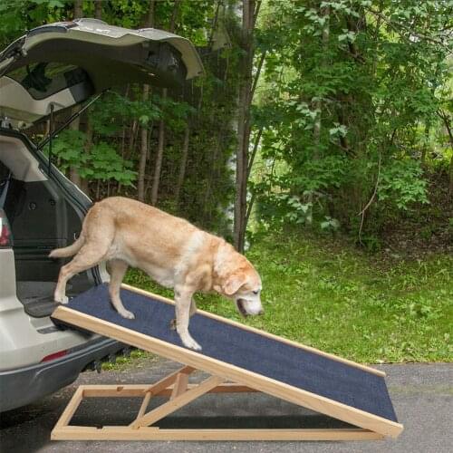 2/4 Stairs Dog Ramp Pet Stairs Steps Wooden Adjustable Dog Steps Stairs Pet Ladder For Cars Dog Training Ramp