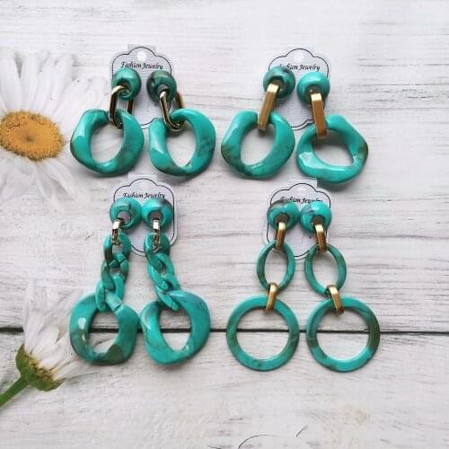 2 pairs/lot Acrylic Drop Earrings Necklace Linked Chains Strands Women Neck Jewelry Set DIY Statements N304 earrings