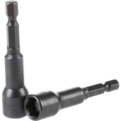 2Pcs 1/4 Shank Magnetic 10mm Socket Wrench Hex Nut Driver Bit