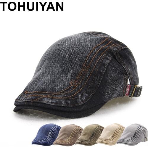2020 Vintage Cotton Newsboy Cap Men Casual Adjustable Peaked Hats Retro Boinas Flat Caps Streetwear Autumn Golf Hat Man Caps