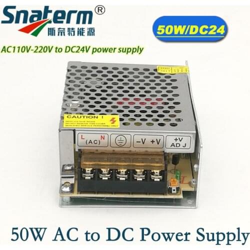 50W 24V 2A AC100V-230V INPUT Small Volume Single Output Universal 24V/2A Switching Power Supply Driver For LED Strip Power light