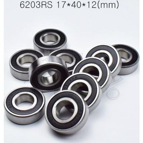 6203RS 17*40*12(mm) 1Piece bearings ABEC-5 rubber sealing bearings 6203 6203RS chrome steel deep groove bearing
