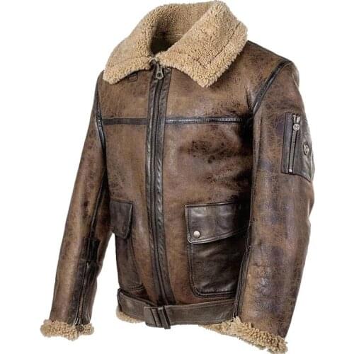 New Fashion Men Motorcycle PU Coat Autumn Winter Leather Jacket Fake Fur Collar Zipper Outerwear Male Clothing
