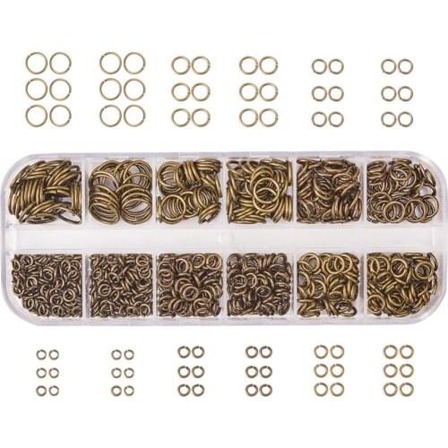 Brass Jump Rings, 4mm/5mm/6mm/7mm/8mm/10mm Jump Ring Mixed, Close but Unsoldered, Platinum and Antique Bronze