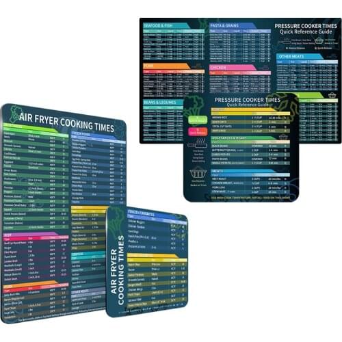 Cooker Chart Cook Magnetic Cheat Sheet Sticker Cookbook Home Accessories