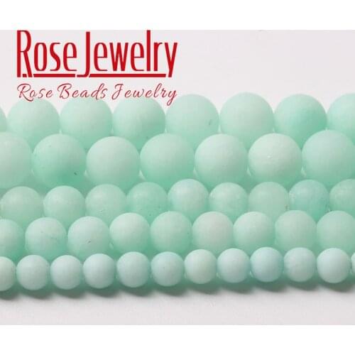 Dull Polish Matte Amazonite Stone Beads Round Loose Stone Beads For Jewelry Making DIY Bracelets 4 6 8 10 12 14mm 15" Wholesale
