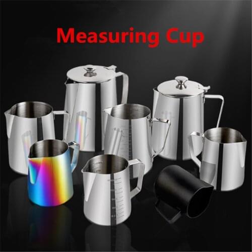 304 stainless steel drawcup measuring cup tipped pull cup spoon Pulling flower foaming pot fancy milk coffee kitchen scale tools