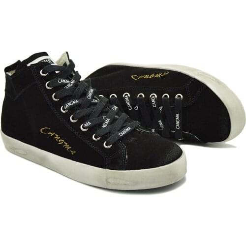 CANGMA Luxury Brand Original Casual Shoes Men Designer Sneakers Black Cow Suede Footwear Mid Leisure Shoe Male 2021