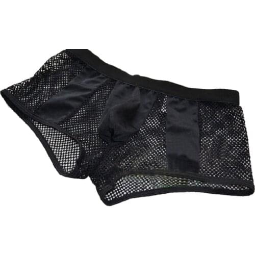 Mens Sexy Underwear Boxer Mesh Breathable Underpants ZJH034