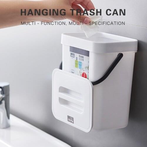 Hanging Trash Can Kitchen Wall Mounted Waste Bin Portable Trash Can Living Room Door Garbage Can Car Storage Bucket Home Dustbin