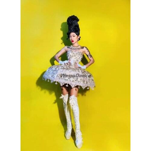 New Stage Costumes Nightclub Dj Singer Gogo Dance Costume Laser Leather Dress Rave Birthday Party Outfit Women Festival Clothing