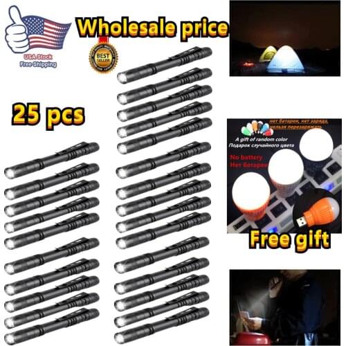 Wholesale price Portable Mini flashlight 1000 lumens 1 Switch Mode waterproof AAA battrey Small Penholder Pen Light For dentist