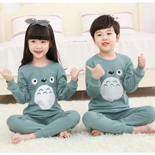 Boys Girls Pajamas Totoro Pyjamas Kids Sleepwear Cotton Toddler Nightwear Children Cartoon Pijama Baby Pajamas Homewear Clothes