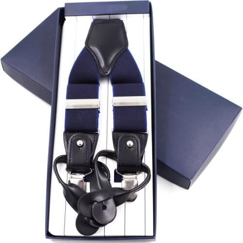 Dual Buttons Suspenders Fashion Mans Braces 3 Clips Braces Casual Suspensorios Adjustable Belt Strap ligas Tirantes3.5*120cm