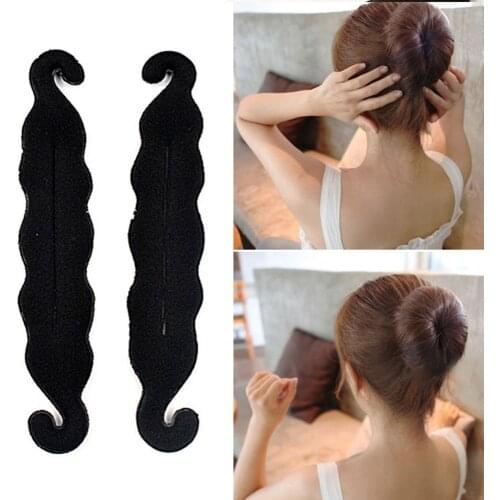 Magic Bun Maker Foam Sponge Bun Shaper Hair Accessories,Pearl Magic French Twist Bun Maker Clip Hook Ponytail Holder Hair Donut