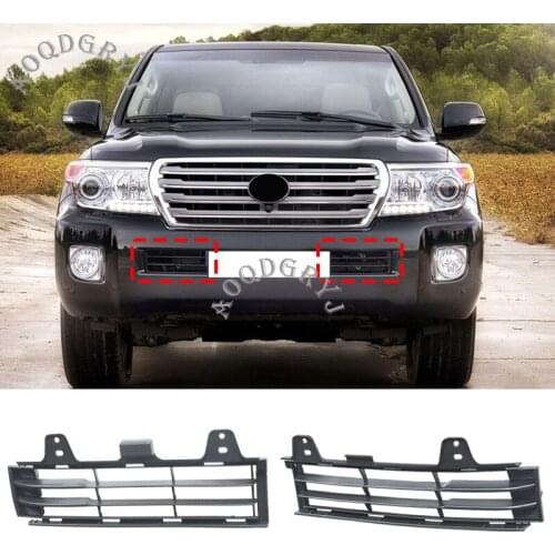 2pcs Grid Grill Front Lower Bumper Grille decoration For Toyota Land Cruiser LC200 2012-2015 Car Accessories