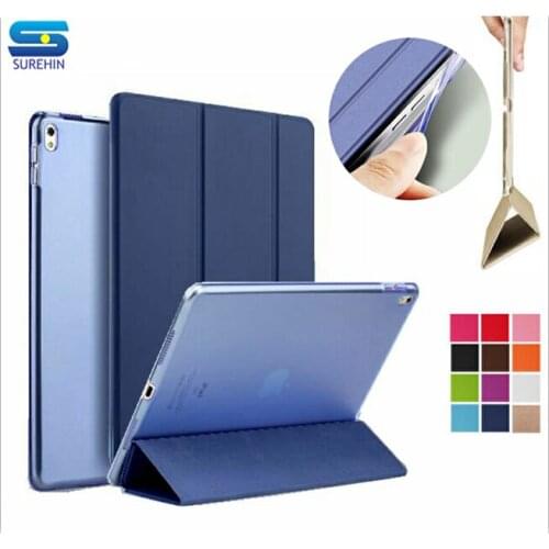 SUREHIN Good TPU silicone soft edge cover for apple iPad 4 3 2 case Leather sleeve kids thin transparent smart cover case skin