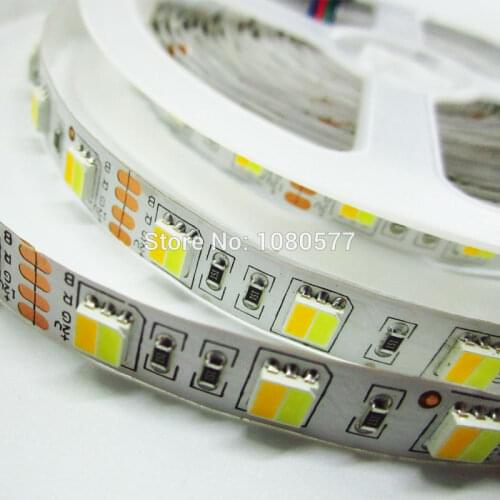 New 12v 24v 5730 SMD LED strip, warm white/nature white/cold white integrated in one leds waterproof strips, 60 LEDs/M 5M/roll