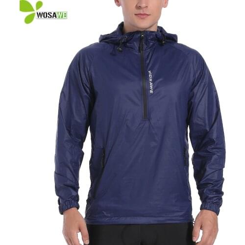 WOSAWE Men Cycling Jackets Windproof Rain Waterproof SunscreenUV Protection Running Outdoor Sports Ultralight Skin Wind Coat