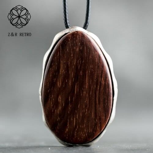 Vintage Jewelry Necklace For Women Accessories Wooden Pendants Female Neck Decoration Handmade Statement Suspension Wholesale