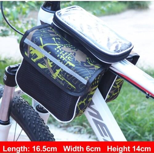 Rainproof Bicycle Bag Frame Front Top Tube Cycling Front Beam Bag Large Capacity Phone Holder Bag MTB Road Bike Bag Accessories