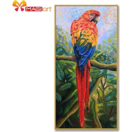 Cross stitch kits Embroidery needlework sets 11CT water soluble canvas patterns 14CT Animal Style Bird looking back-NCMA132