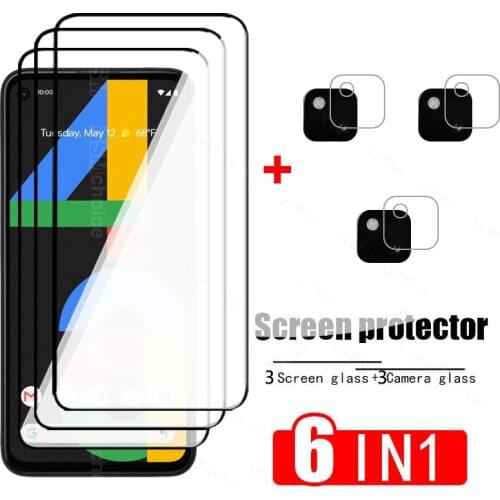 Full Cover Tempered Glass For Google Pixel 4a Screen Protector For Google Pixel 4a Glass 5.81" HD Safety Phone Camera Lens Film