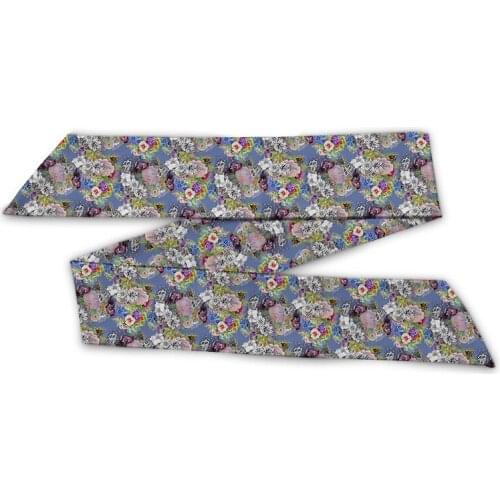 Mass of Flowers Print Women Scarf Ribbon Scarves Tendency Hair Band Scarfs Choker Riband Accessories KCJ141 ( 2 pcs )