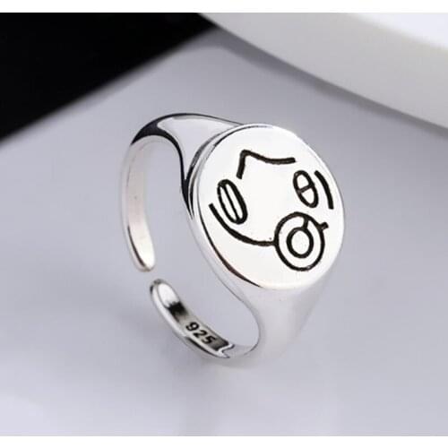 VENTFILLE 925 Sterling Silver Carved Portrait Head Round Ring Female Fashion Classic Thai Silver Vintage Jewelry