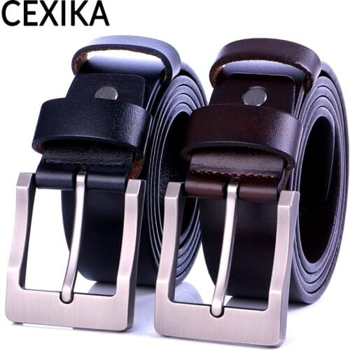Cow Genuine Leather Luxury Strap Male Belts for Men New Large Plus Size 140 150 130cm Vintage Pin Buckle Men Belt High Quality