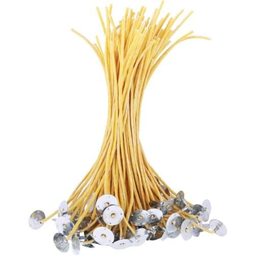 1Pack Of 100 Beeswax Candle Wicks Pre Waxed With Sustainers Candle Core For Candle Making Crafts 20cm