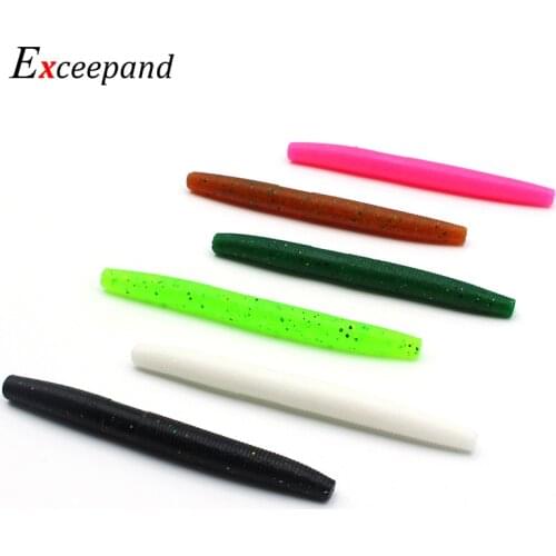 Lot 10 Pieces Exceepand 4 Inches 100 mm Senko Style Worm Fishing Lure Salt Impregnated Sinking Stick Bass Bait
