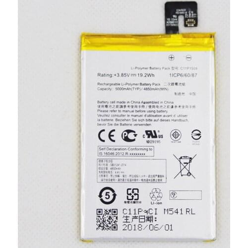 20pcs/lot 4850mAh/5000mAh C11P1508 Battery for Asus Zenfone Max 5000 5000Z ZC550KL Z010AD Z010DD C550KL Z010DA Battery