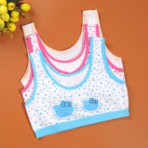 3pcs/lot Girls Students Wire Free Bras Young Girl Comfortable Breathable Training Bra Kids Intimates Bras Children Underwear